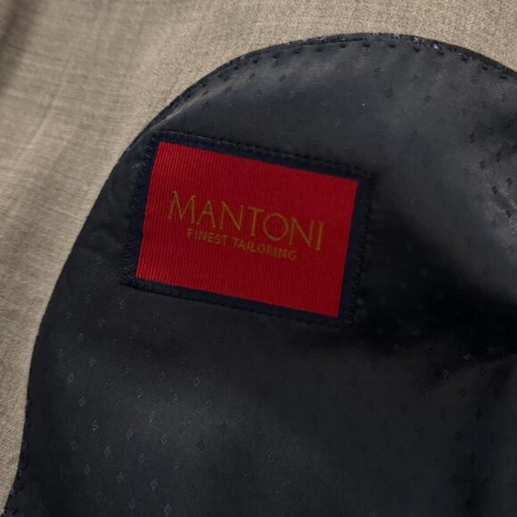 Mantoni Men's 2 Piece Gray Suit 100% Wool 38R Jacket 32W 30L Pants Euro Slim Fit - Picture 4 of 6